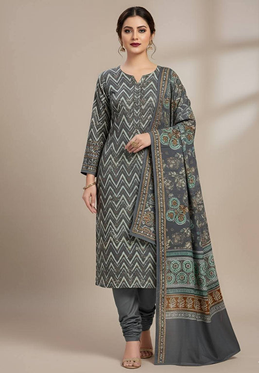 Pakistani/Indian Suit – Chevron Printed 3-Piece Set