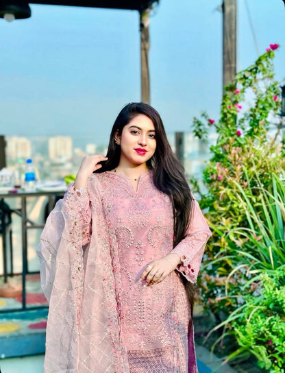 অর্গেনজা থ্রিপিস-বেবি পিংক (Original)