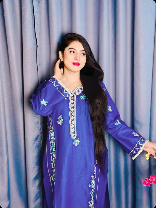 Royal Blue Embroidered Salwar Kameez