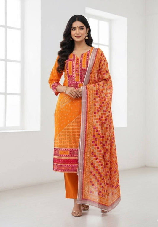 Pakistani Suit – Bandhani Printed 3-Piece Set