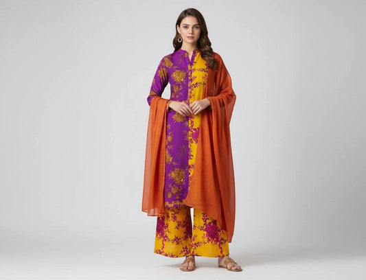 Pakistani Suit – Floral Printed 3-Piece Set