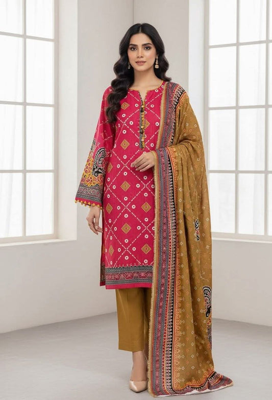 Pakistani Lawn Suit – Bandhani Printed 3-Piece Set