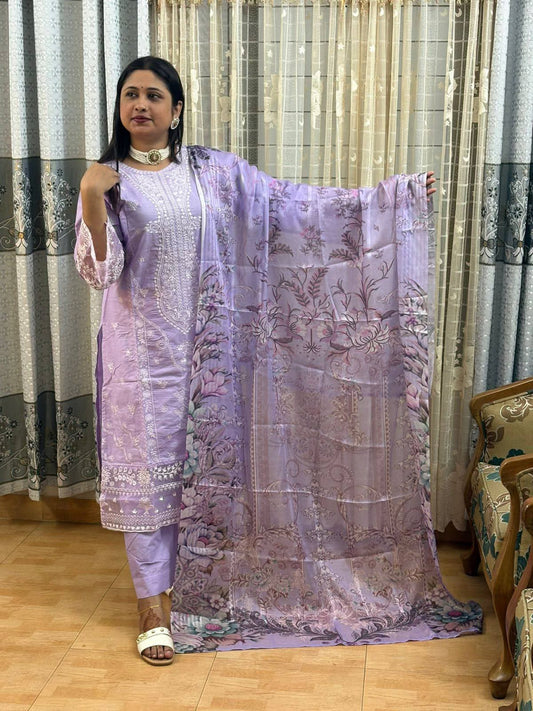 চিকনকারি থ্রি পিস সেট