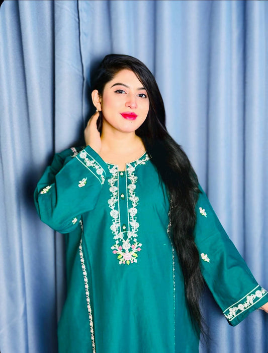 Royal Teal Embroidered Salwar Kameez for Women